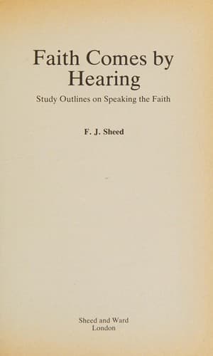 Cover of Faith comes by hearing