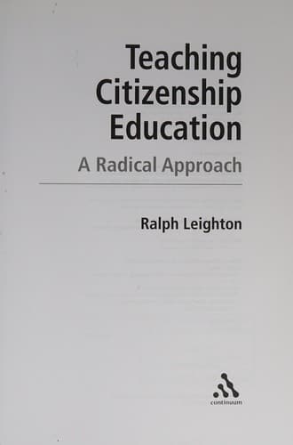 Cover of Teaching citizenship education