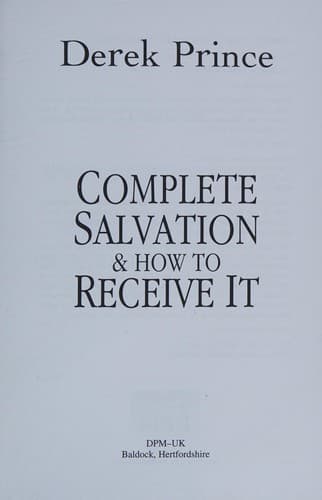 Cover of Complete Salvation and How to Receive it