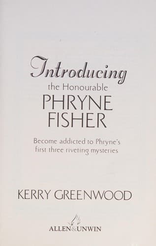 Cover of Introducing the Honourable Phryne Fisher