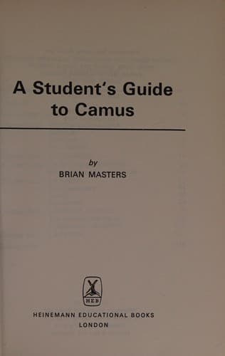 Cover of Student's guide to Camus.