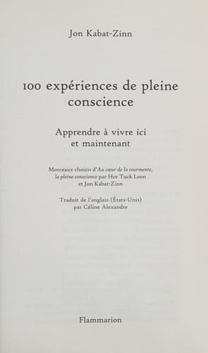 Cover of 100 expériences de pleine conscience