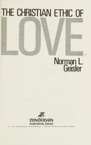 Cover of THE CHRISTIAN ETHIC OF LOVE