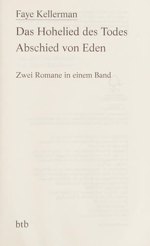 Cover of Das Hohelied des Todes. Abschied von Eden