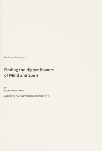 Cover of Finding the Higher Powers of Mind and Spirit