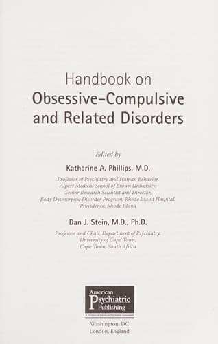 Cover of Handbook on Obsessive-Compulsive and Related Disorders