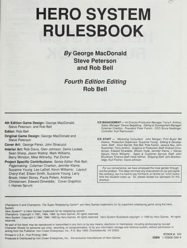 Cover of Hero System Rulesbook