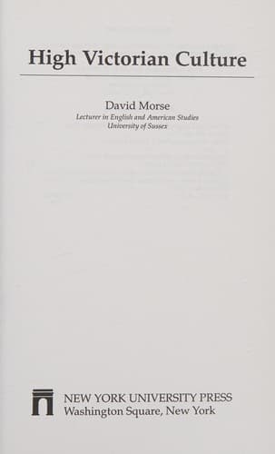 Cover of High Victorian Culture