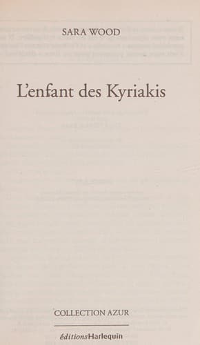 Cover of L'Enfant Des Kyriakis