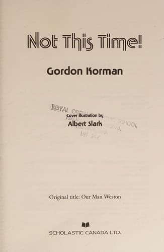 Cover of Not This Time!