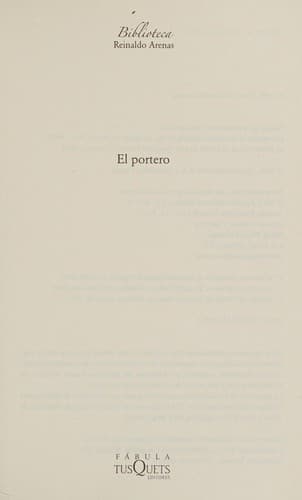 Cover of PORTERO, EL (Spanish Edition)