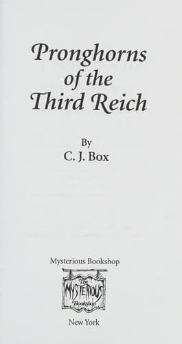 Cover of Pronghorns of the Third Reich