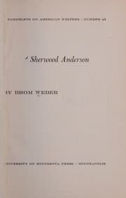 Cover of Sherwood Anderson