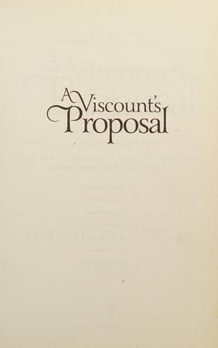 Cover of A viscount's proposal