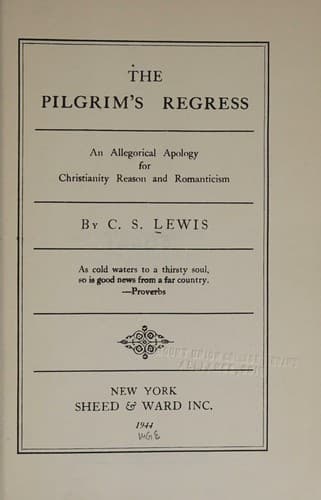 Cover of The pilgrim's regress
