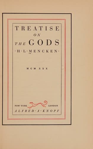 Cover of Treatise on the gods