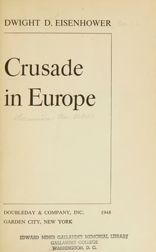Cover of Crusade in Europe
