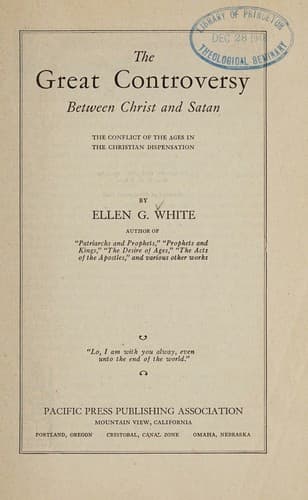 Cover of The great controversy between Christ and Satan