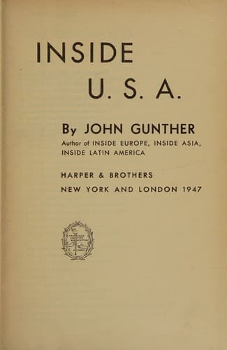 Cover of Inside U.S.A.