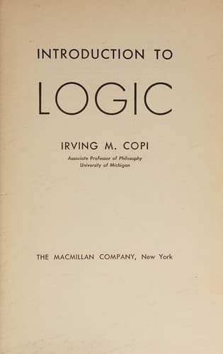 Cover of Introduction To Logic, 2ND EDITION HARDBOUND