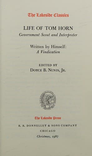 Cover of Life of Tom Horn . Etc.