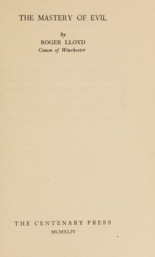 Cover of The mastery of evil