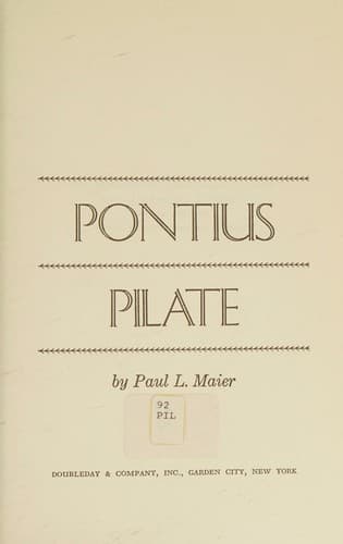 Cover of Pontius Pilate, a Biographical Novel