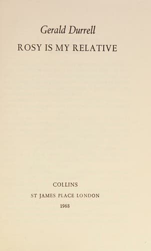 Cover of Rosy Is My Relative 1ST Uk Edition