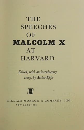 Cover of The speeches of Malcolm X at Harvard.