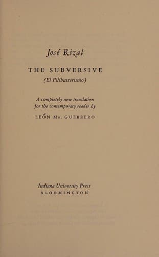 Cover of THE SUBVERSIVE EL FILIBUSTERISMO