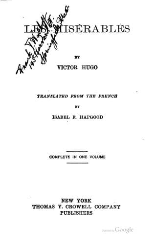 Cover of Les Misérables