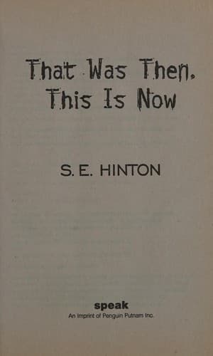 Cover of That was then, this is now