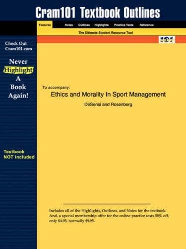 Cover of Ethics and Morality In Sport Management (Cram101 Textbook Outlines - Textbook NOT Included)
