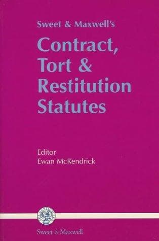Cover of Sweet and Maxwell's Contract, Tort and Restitution Statutes