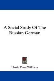 Cover of A Social Study Of The Russian German