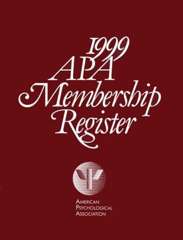 Cover of 1999 Apa Membership Register (Apa Membership Register//American Psychological Association)