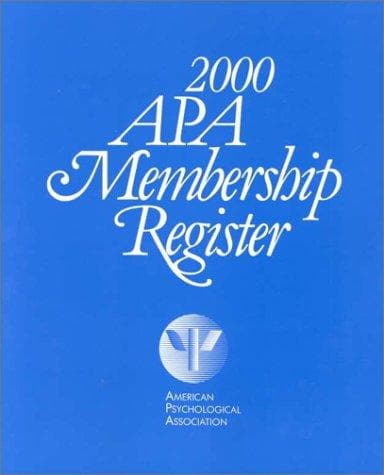 Cover of 2000 Apa Membership Register (Apa Membership Register//American Psychological Association)