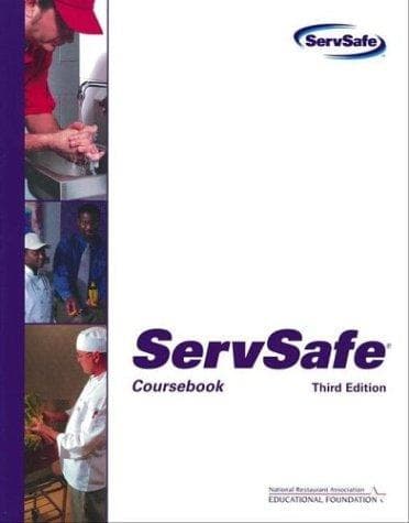 Cover of ServSafe Coursebook with the Scantron Certification Exam Form
