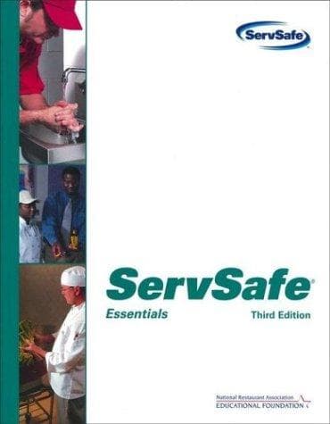 Cover of ServSafe Essentials with the Scantron Certification Exam Form