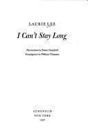 Cover of I Can't Stay Long