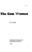 Cover of THE GOSS WOMEN By R. V. CASSILL 1974 First Edition