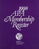 Cover of 1998 Apa Membership Register (Apa Membership Register//American Psychological Association)