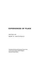 Cover of Experiences of Place (Religions of the World)
