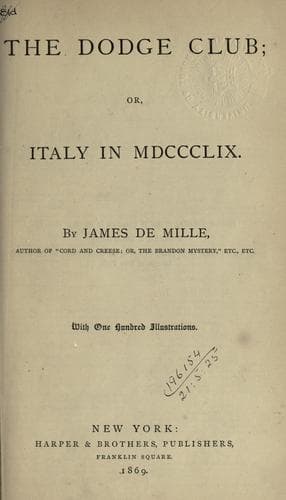 Cover of Dodge Club; or, Italy in MDCCCLIX