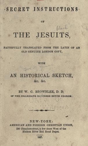 Cover of Secret instructions of the Jesuits