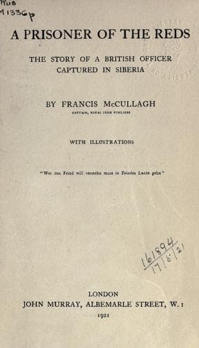 Cover of A prisoner of the Reds