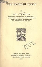 Cover of The English lyric