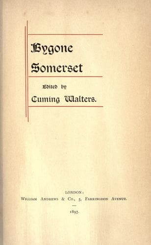 Cover of Bygone Somerset.