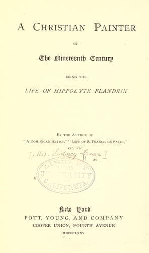 Cover of A Christian painter of the nineteenth century