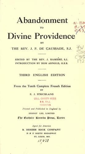 Cover of Abandon à la providence divine